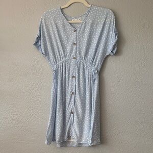 Zara Light Blue Polka Dot Mini Dress